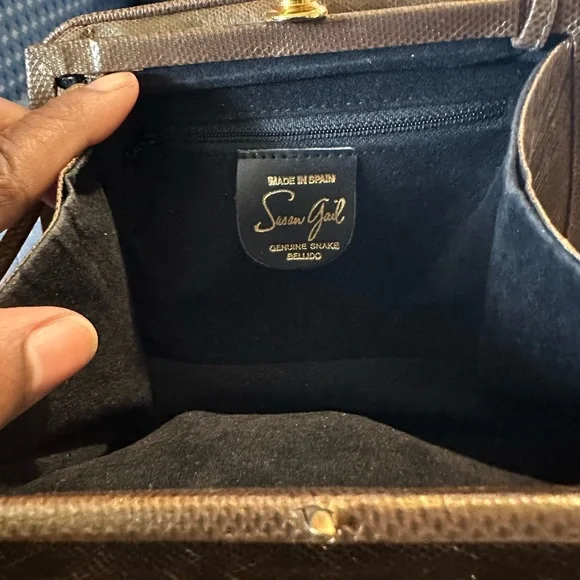 Authentic Vintage Susan Gail Genuine Snake Bellido Purse - Picture 7 of 9